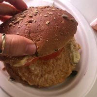 Schnitzel-like Patty on bun  at Autogrill in Milan