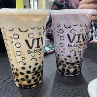 Almond and taro bubble tea  at Vivi Bubble Tea in New Haven