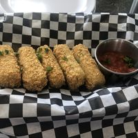 Yummy mozzarella sticks 😋  at BeeWali's Vegan AF in Los Angeles