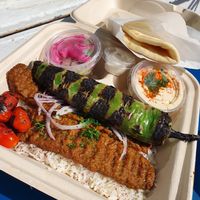 Kabob plate at BeeWali's Vegan AF in Los Angeles
