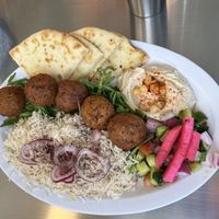 Falafel plate  at BeeWali's Vegan AF in Los Angeles