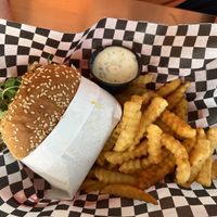 Falafel burger  at BeeWali's Vegan AF in Los Angeles