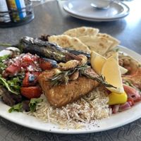 Salmon plate  at BeeWali's Vegan AF in Los Angeles