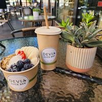 Acaì smoothie bowl and juice at Devia - Upper Buena Vista in Miami