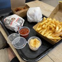 nuggets, two burgers, thick fries, tomato and vietnamese sauce   at Lord of the Fries in Windsor