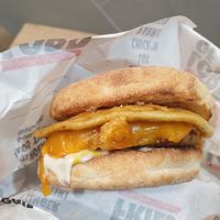 Egg and patty - yum at Lord of the Fries in Windsor