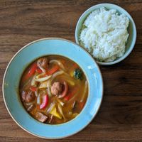 Vegan Lemongrass Soup & Steamed Rice at Ssong Thai in Jeju