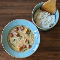 Vegan Green Curry & Steamed Rice at Ssong Thai in Jeju
