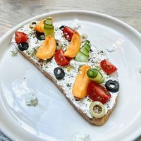 Labneh toast  at Evergreen Organics - Gate Mall in Doha