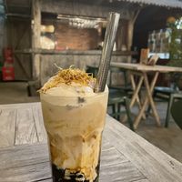 Early grey bubble tea  at Burgreens Canggu - Healthy Plant-Based Eatery in Canggu