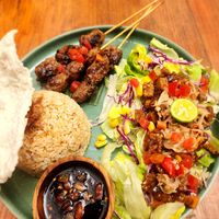 Balinese Satay Platter at Burgreens Canggu - Healthy Plant-Based Eatery in Canggu