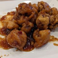 Orange Chicken (mushrooms) at Happy Buddha Kitchen in Temple City