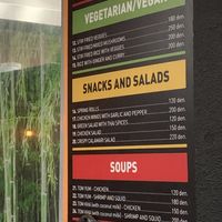 Menu  at Thai Box in Skopje