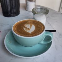 Flat white coffee at Universe Cafe in Mannheim