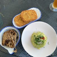 Aerial View of Avocado Toast (Modified) and Hash Browns  at Unconventional Diner in Washington