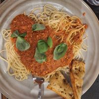 Vegan bolognaise at La Piazzetta - Saint Jean in Quebec
