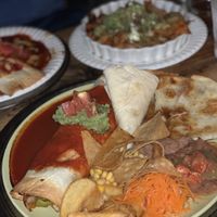 Vegan burrito plate at El Pancho in Osaka