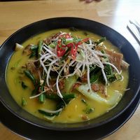 Green vegetable laksa at Christmas Hills Raspberry Farm Café in Elizabeth Town
