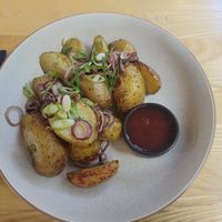 Potato chats at Christmas Hills Raspberry Farm Café in Elizabeth Town
