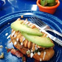 Empanada preparada (with avocado and spicy mayo for extra charge) at La PlantisquerÍa in Mexico City