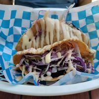 Crunchy tacos with a minced mushroom filling at La PlantisquerÍa in Mexico City