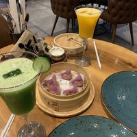 Purple dim sum  at Dip Dash in Dubai