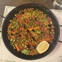 Vegan paella  at Cosmopolitan Food in Cordoba