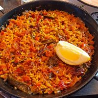 Paella vegana at Cosmopolitan Food in Cordoba