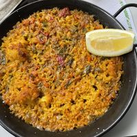 Vegan paella  at Cosmopolitan Food in Cordoba