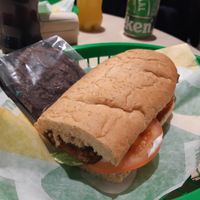 Vegan patty sandwich at Subway in Madrid