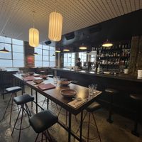 The bar area after the lunch rush  at Chow in Wellington