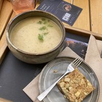 Potato Soup & Cashew Brownie  at The Naked Indigo in Innsbruck