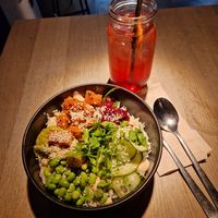 Salmon bowl.  The lemonades were great. at The Naked Indigo in Innsbruck