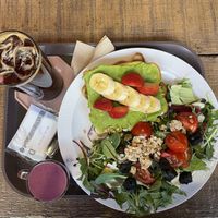 Avocado toast + vegan dressing   at Canvas Wood  in Jinju