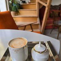 Creamy chai latte with oat milk at Café In The Ghetto in Brno