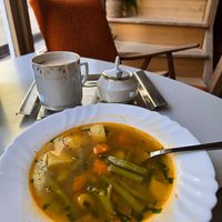 Veggie soup at Café In The Ghetto in Brno