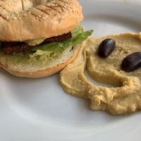 Vegan bagel with teriyaki tofu  at Dschungel in Vienna