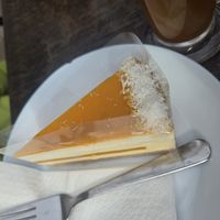 Mango-maracuja-coconut cake at La Fontana in Esztergom