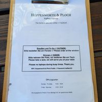 Menu at Hoppenworth & Ploch - Markt in Frankfurt