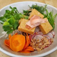 Tofu soba noodle bowl with vegan mayo dressing at Cactus Kangaroo Island in Kangaroo Island
