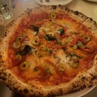 Neapolitan pizza with cashew cheese  at Nina Pizza - St-Jean-Baptiste in Quebec