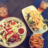 Vietnamese salad, cauliflower tacos, wedges at The Miners Rest Motel in Kalgoorlie