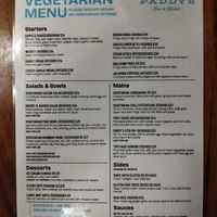 Big veg menu, lots of vegan options at Paddys Eat & Drink in Kalgoorlie