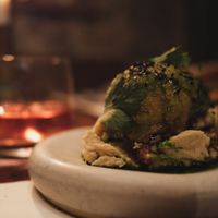 Cauliflower with fava bean mash at Cuma in Istanbul