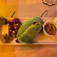 Spinach wrap, vegan and gluten free.  at LEVEL - Vegan & Gluten Free in Antalya