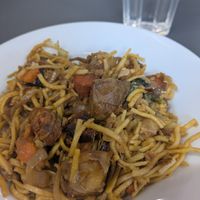 Ginger and onion stir fry at Food Works Sharrow in Sheffield