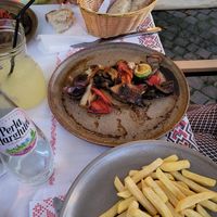 fried veggies with the fries at Crama Sibiană in Sibiu
