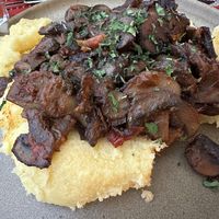 Polenta and mushroom stew. Recommended !  at Crama Sibiană in Sibiu