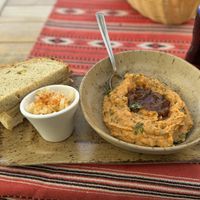 Mashed beans with fried onions and sauerkraut - Crama Sibiană, Sibiu  at Crama Sibiană in Sibiu