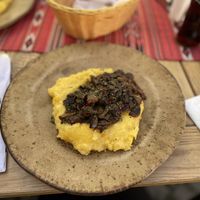 Polenta with mushroom stew - Crama Sibiană, Sibiu  at Crama Sibiană in Sibiu